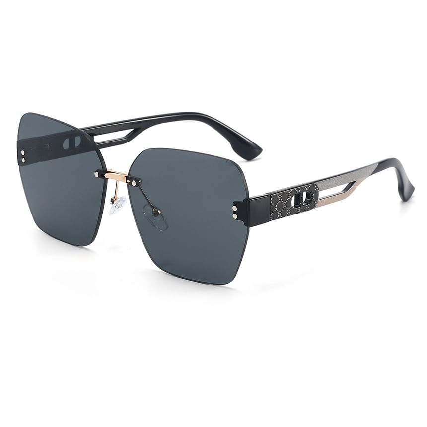 Rimless Oversized Geometric Sunglasses