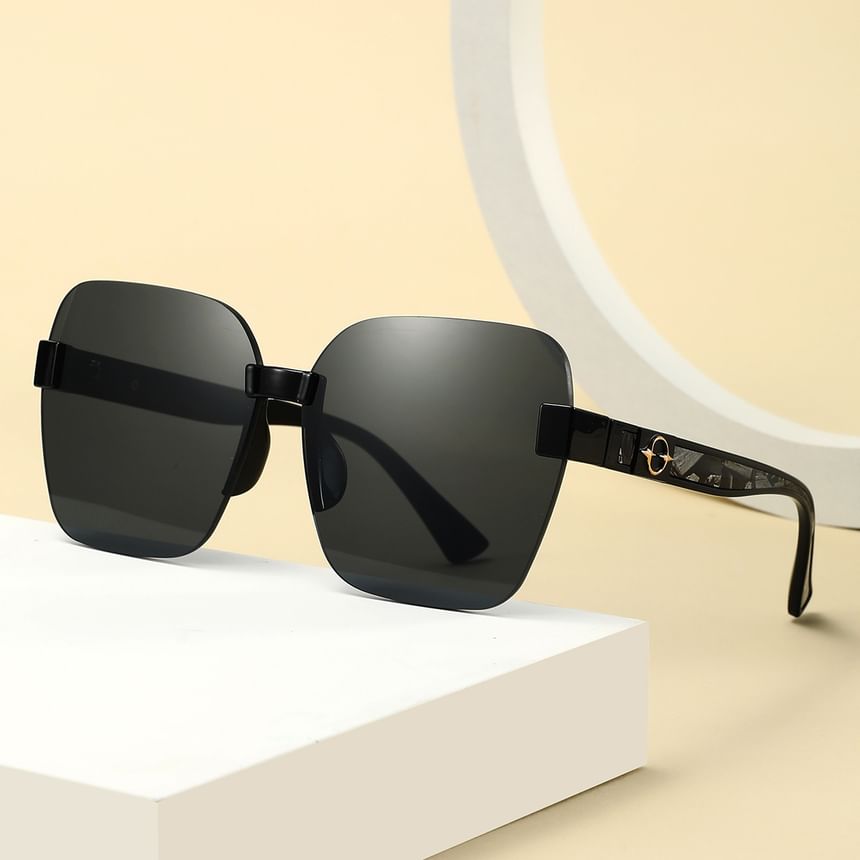 Oversized Sunglasses Rimless Geometric