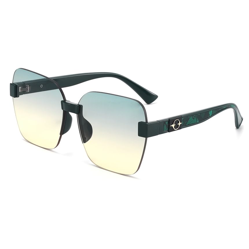 Oversized Sunglasses Rimless Geometric