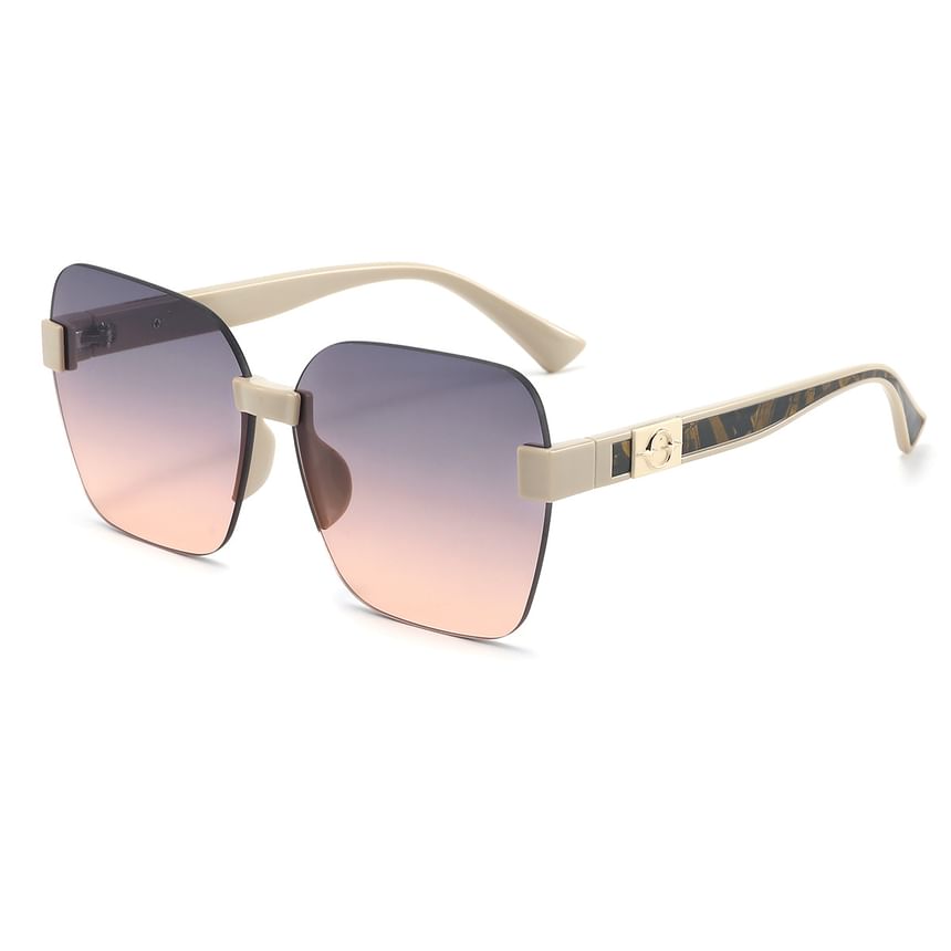 Oversized Sunglasses Rimless Geometric
