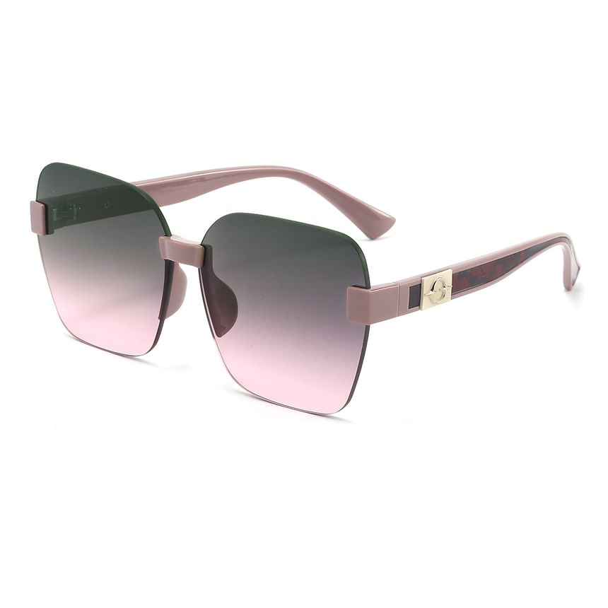 Oversized Sunglasses Rimless Geometric