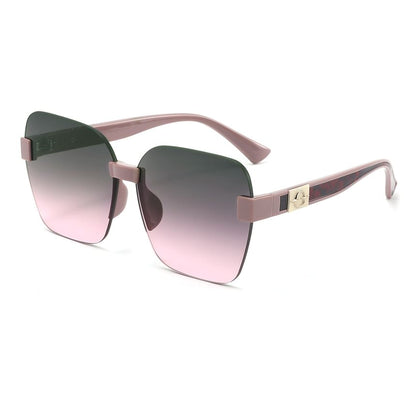 Oversized Sunglasses Rimless Geometric