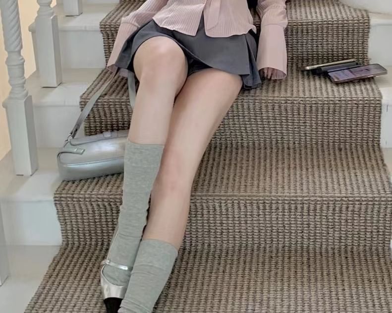 Shirt Waist A-Line High Plain Skort Long Sleeve / Pleated V-Neck Mini Belt Set Striped Collared