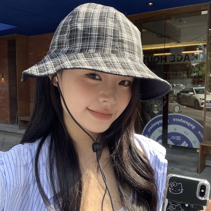 Applique Plaid Hat Boonie