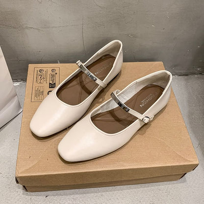 Buckle Jane Accent Mary Shoes Metal