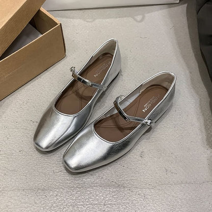 Buckle Jane Accent Mary Shoes Metal
