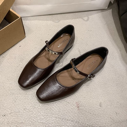 Buckle Jane Accent Mary Shoes Metal