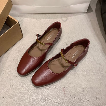 Buckle Jane Accent Mary Shoes Metal