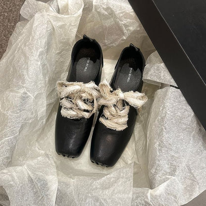 Block Plain Lace-Ups Heel