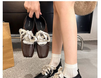 Block Plain Lace-Ups Heel