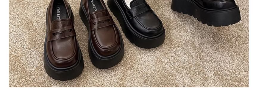 Plain Platform Penny Loafers