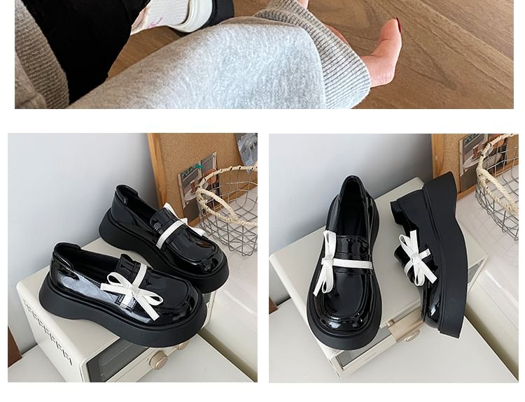 Bow Loafers Platform Detail