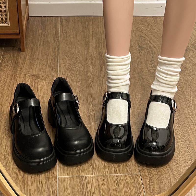 Shoes Jane Mary Plain Platform