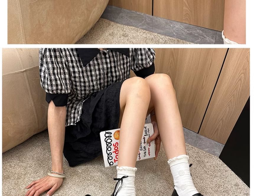 Plain Ruffle Loafers Platform Trim