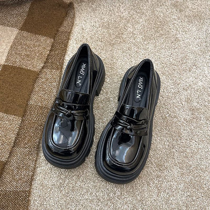 Detail Plain Knot Loafers Platform