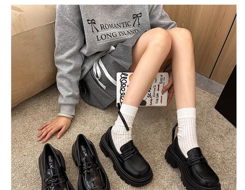 Detail Plain Knot Loafers Platform