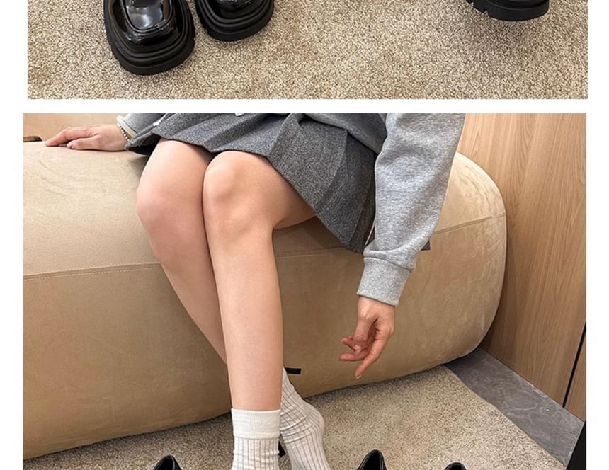 Detail Plain Knot Loafers Platform