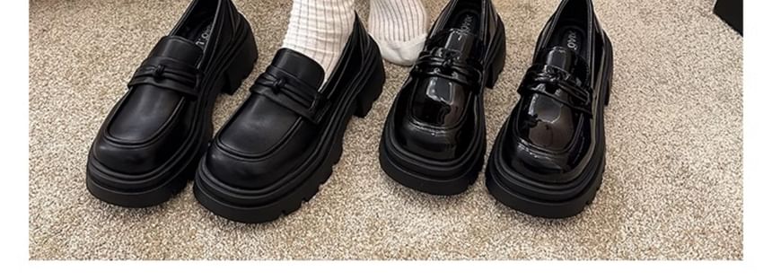 Detail Plain Knot Loafers Platform