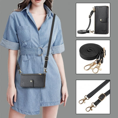 Heart Embroidered Folio Faux Leather Phone Case