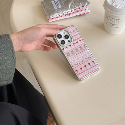 Bear Heart Print Phone Case