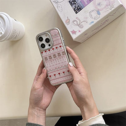 Bear Heart Print Phone Case