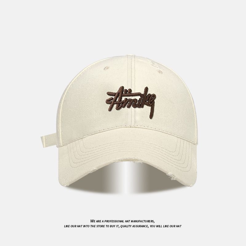 Baseball Embroidered Cap Lettering Distressed
