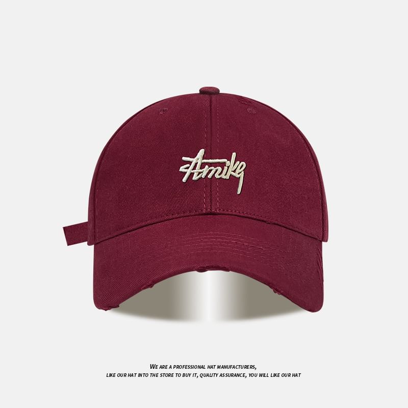 Baseball Embroidered Cap Lettering Distressed