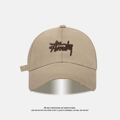 Baseball Embroidered Cap Lettering Distressed