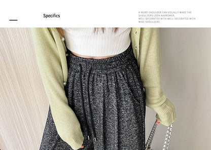 Leg Drawstring Wide Waist Melange Pants Designs) (Various