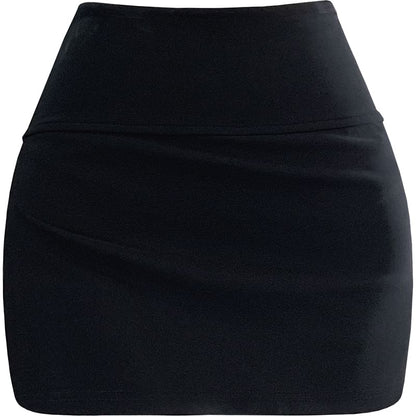 Waist Slit High Mini Skort Plain