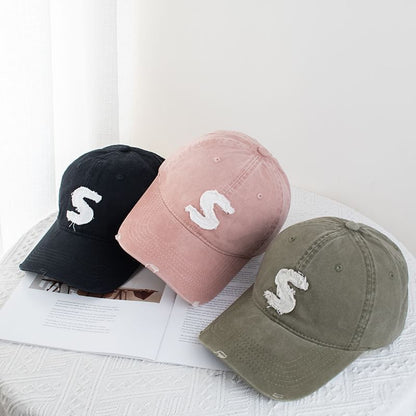 Distressed Applique Baseball Cap Lettering
