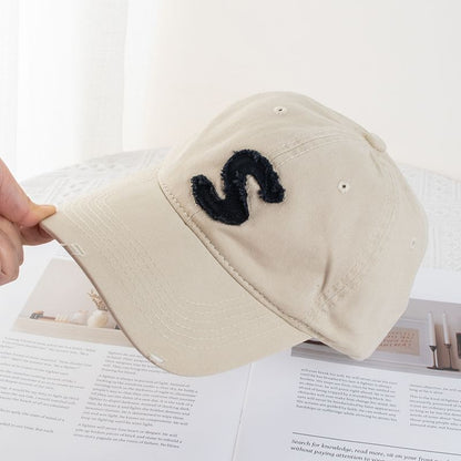 Distressed Applique Baseball Cap Lettering