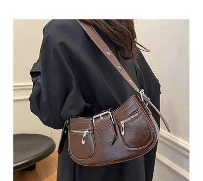 Bag Faux Buckled Shoulder Leather
