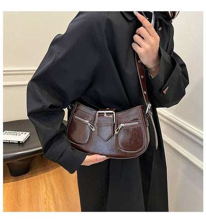 Bag Faux Buckled Shoulder Leather