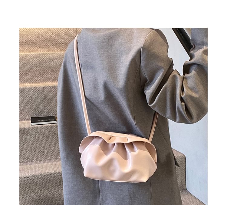 Crossbody Bag Faux Ruched Leather