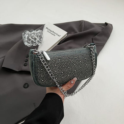Evening Denim Clutch Rhinestone