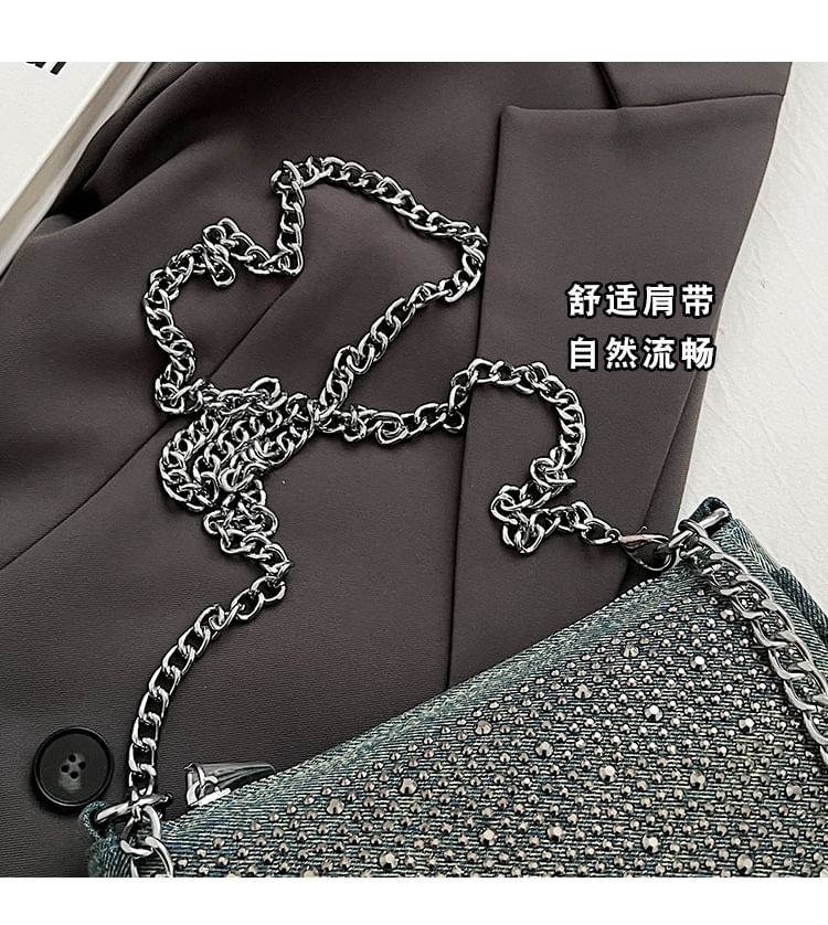 Evening Denim Clutch Rhinestone