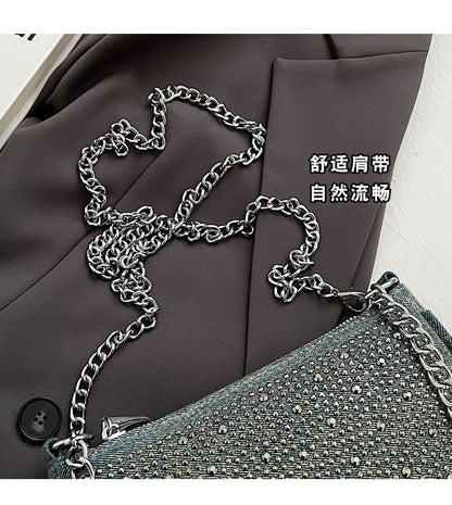 Evening Denim Clutch Rhinestone