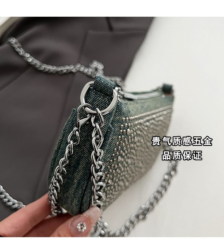 Evening Denim Clutch Rhinestone