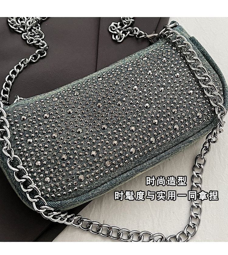 Evening Denim Clutch Rhinestone
