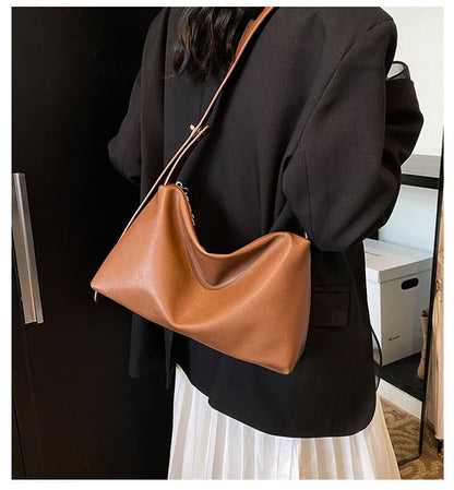 Leather Shoulder Faux Bag Plain