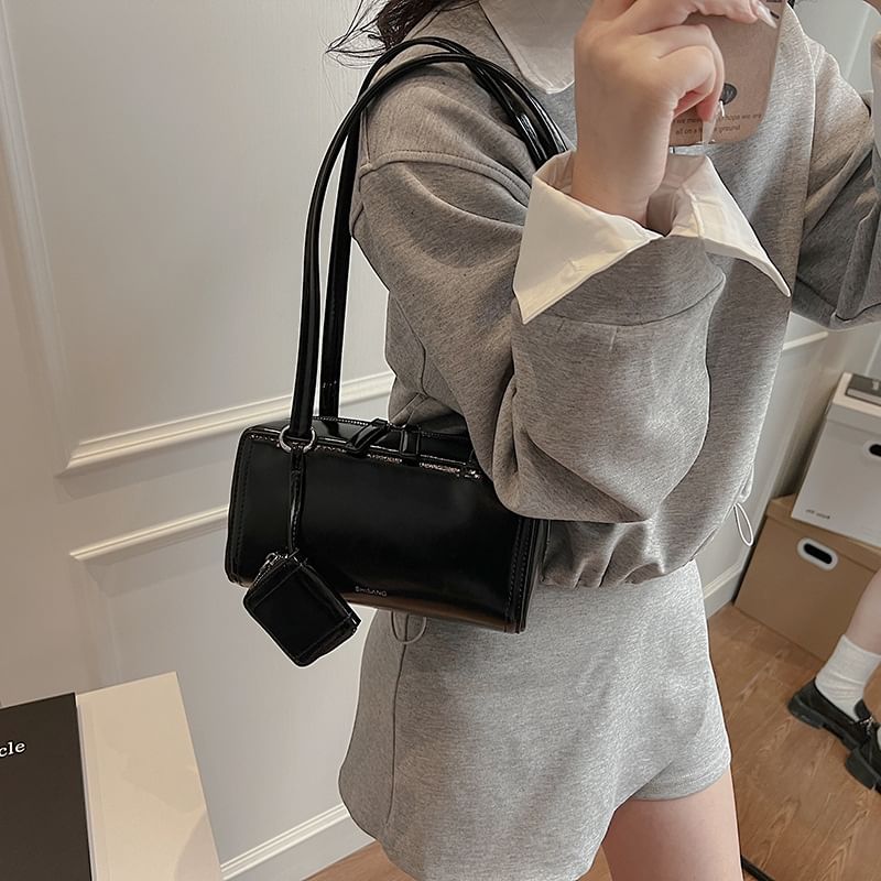 Bag Faux Leather Box Shoulder