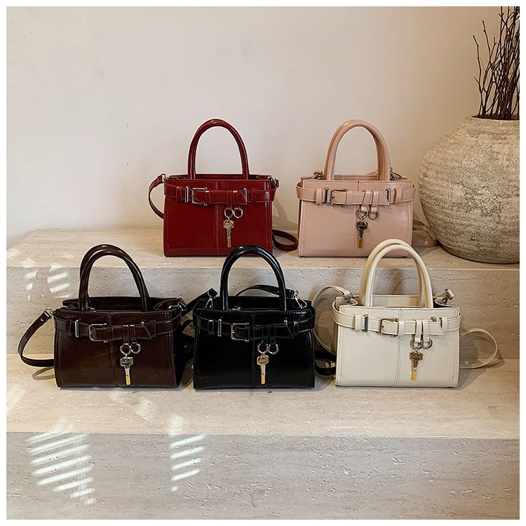 Faux Bag Leather Buckle Crossbody