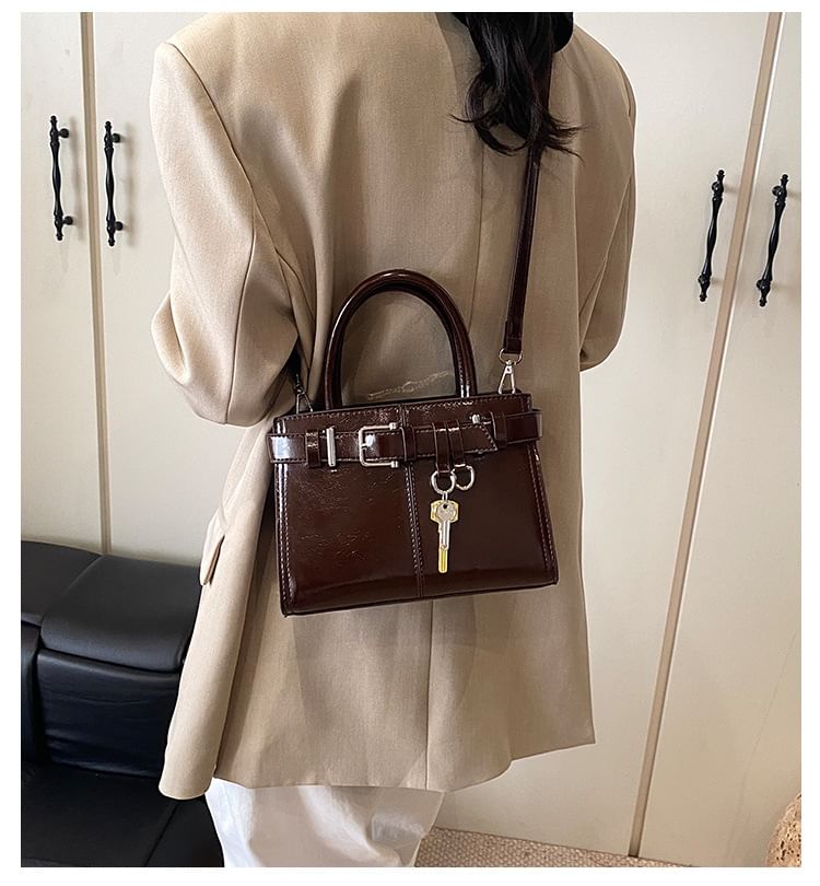 Faux Bag Leather Buckle Crossbody