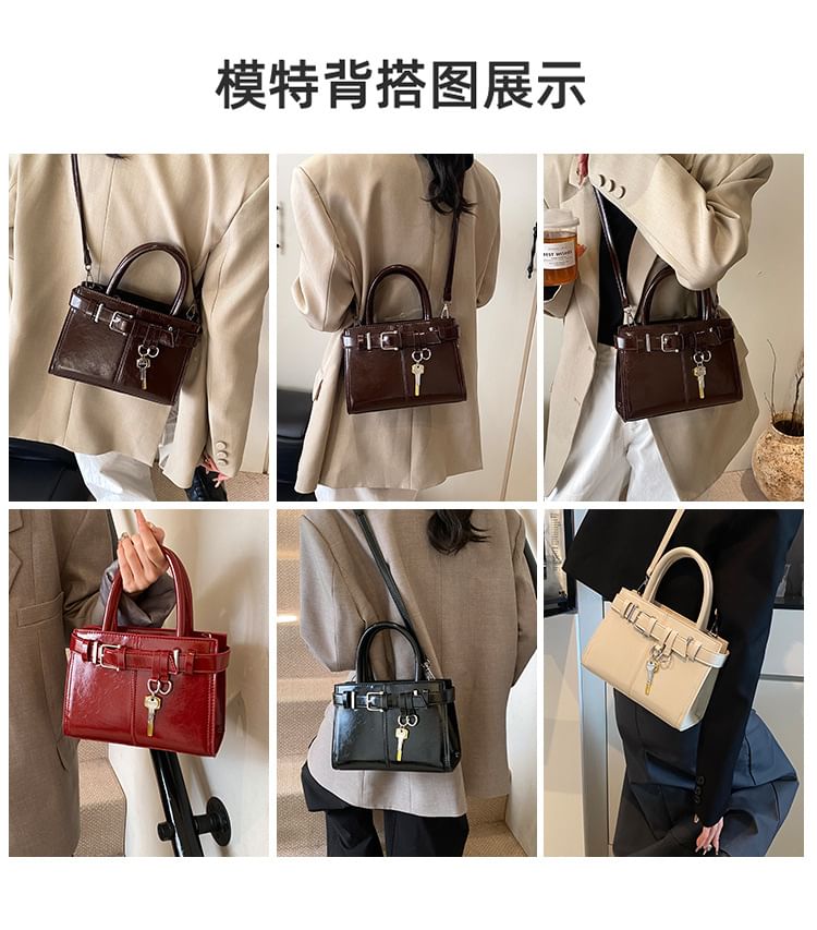 Faux Bag Leather Buckle Crossbody