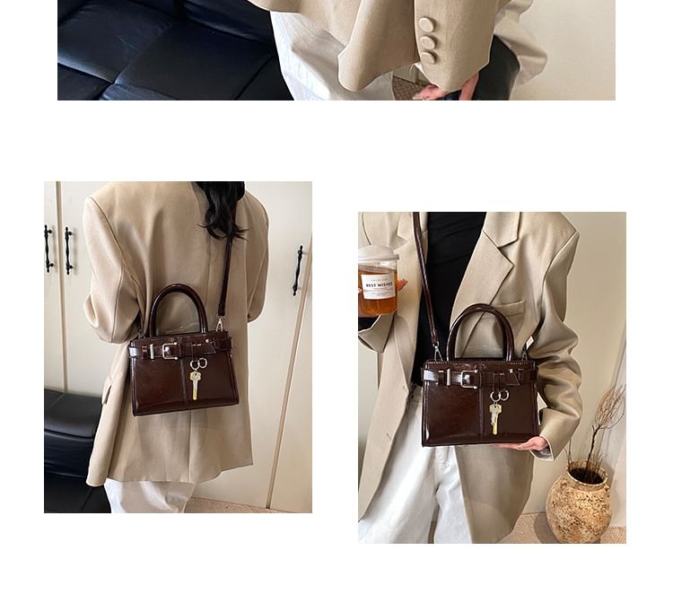 Faux Bag Leather Buckle Crossbody