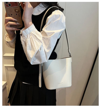 Faux Bag Leather Bucket Plain