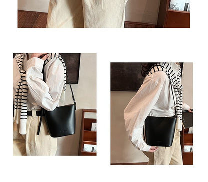 Faux Bag Leather Bucket Plain