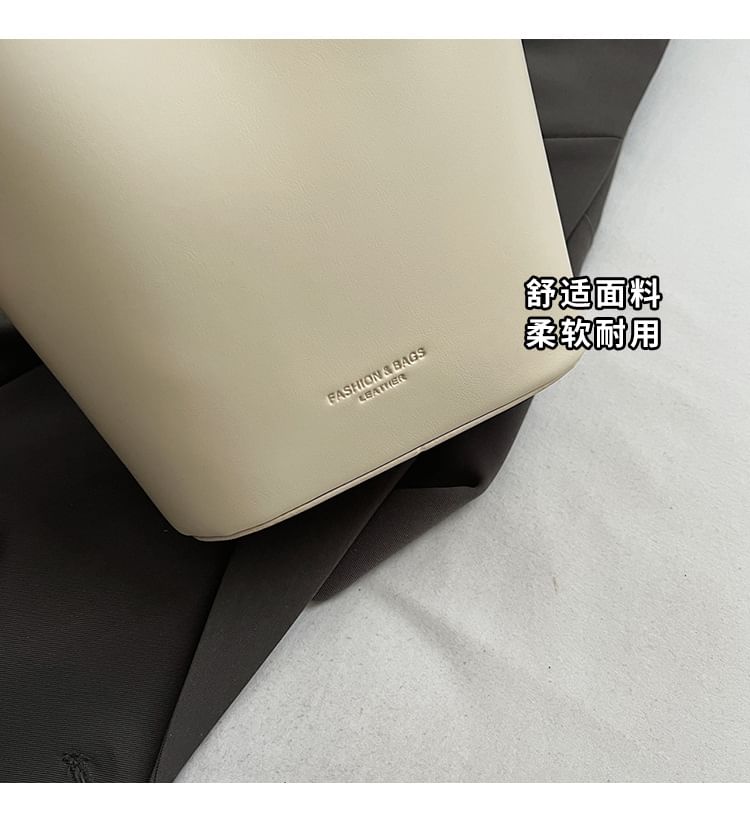Faux Bag Leather Bucket Plain