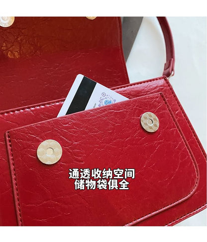 Flap Bow Accent Crossbody Bag